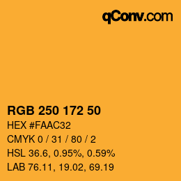 カラーコード: RGB 250 172 50 | qconv.com