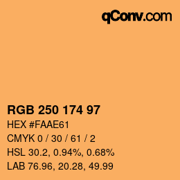Color code: RGB 250 174 97 | qconv.com