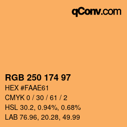 Color code: RGB 250 174 97 | qconv.com