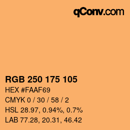 カラーコード: RGB 250 175 105 | qconv.com