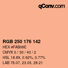 Color code: RGB 250 176 142 | qconv.com