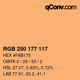 Color code: RGB 250 177 117 | qconv.com