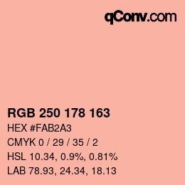 Color code: RGB 250 178 163 | qconv.com