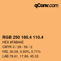 カラーコード: RGB 250 180.4 110.4 | qconv.com
