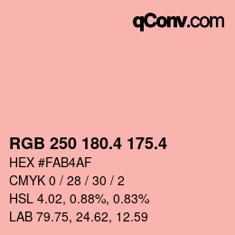 カラーコード: RGB 250 180.4 175.4 | qconv.com