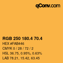 カラーコード: RGB 250 180.4 70.4 | qconv.com