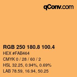 カラーコード: RGB 250 180.8 100.4 | qconv.com