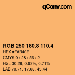 カラーコード: RGB 250 180.8 110.4 | qconv.com