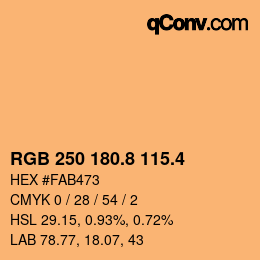 カラーコード: RGB 250 180.8 115.4 | qconv.com