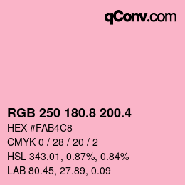 カラーコード: RGB 250 180.8 200.4 | qconv.com