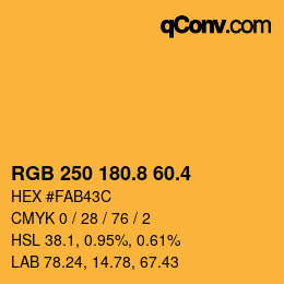 カラーコード: RGB 250 180.8 60.4 | qconv.com