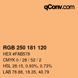 カラーコード: RGB 250 181 120 | qconv.com
