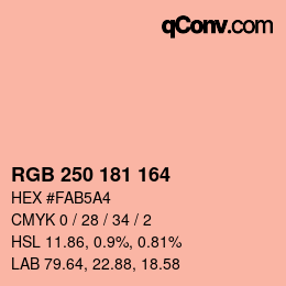 Color code: RGB 250 181 164 | qconv.com
