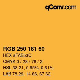 カラーコード: RGB 250 181 60 | qconv.com