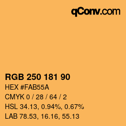 颜色代码: RGB 250 181 90 | qconv.com