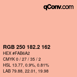 カラーコード: RGB 250 182.2 162 | qconv.com