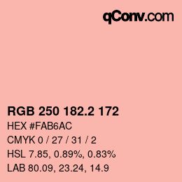 Color code: RGB 250 182.2 172 | qconv.com