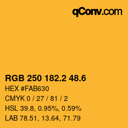 カラーコード: RGB 250 182.2 48.6 | qconv.com