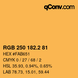 カラーコード: RGB 250 182.2 81 | qconv.com