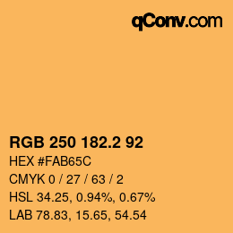 カラーコード: RGB 250 182.2 92 | qconv.com