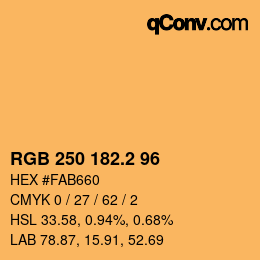カラーコード: RGB 250 182.2 96 | qconv.com