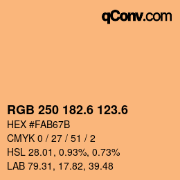 カラーコード: RGB 250 182.6 123.6 | qconv.com