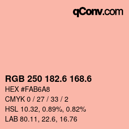 カラーコード: RGB 250 182.6 168.6 | qconv.com