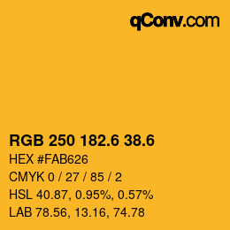 カラーコード: RGB 250 182.6 38.6 | qconv.com