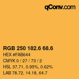 カラーコード: RGB 250 182.6 68.6 | qconv.com