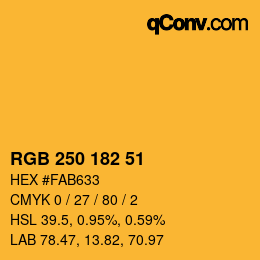 Farbcode: RGB 250 182 51 | qconv.com