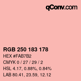 Code couleur: RGB 250 183 178 | qconv.com