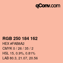 カラーコード: RGB 250 184 162 | qconv.com