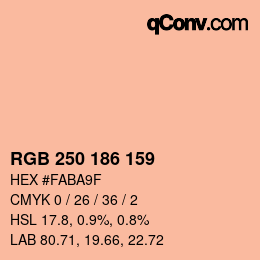 カラーコード: RGB 250 186 159 | qconv.com