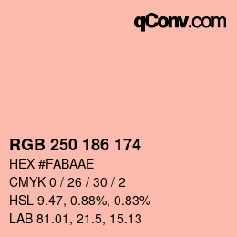 Color code: RGB 250 186 174 | qconv.com