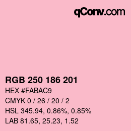 Code couleur: RGB 250 186 201 | qconv.com