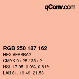 カラーコード: RGB 250 187 162 | qconv.com