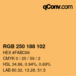 Farbcode: RGB 250 188 102 | qconv.com