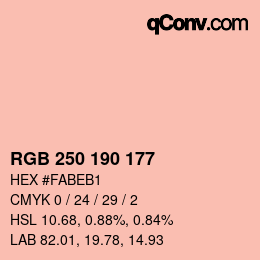 カラーコード: RGB 250 190 177 | qconv.com