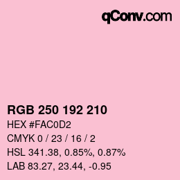 カラーコード: RGB 250 192 210 | qconv.com