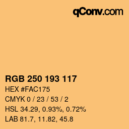 颜色代码: RGB 250 193 117 | qconv.com