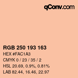 カラーコード: RGB 250 193 163 | qconv.com
