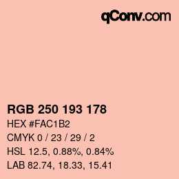 カラーコード: RGB 250 193 178 | qconv.com
