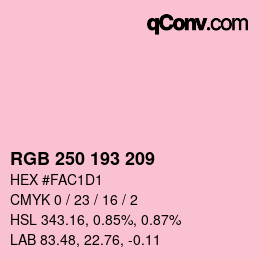 カラーコード: RGB 250 193 209 | qconv.com