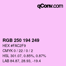 Código de color: RGB 250 194 249 | qconv.com