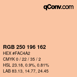 Color code: RGB 250 196 162 | qconv.com