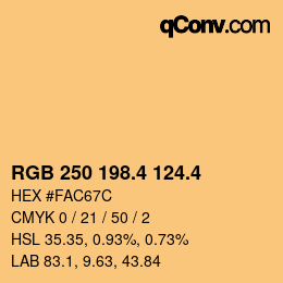 カラーコード: RGB 250 198.4 124.4 | qconv.com
