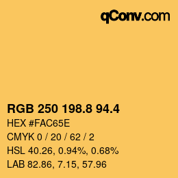 カラーコード: RGB 250 198.8 94.4 | qconv.com