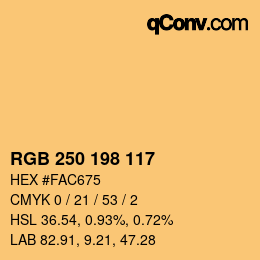 Código de color: RGB 250 198 117 | qconv.com