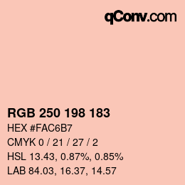 カラーコード: RGB 250 198 183 | qconv.com