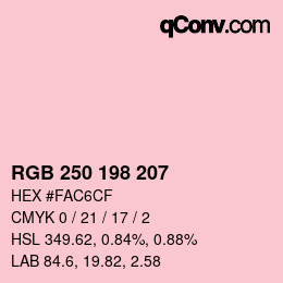 カラーコード: RGB 250 198 207 | qconv.com